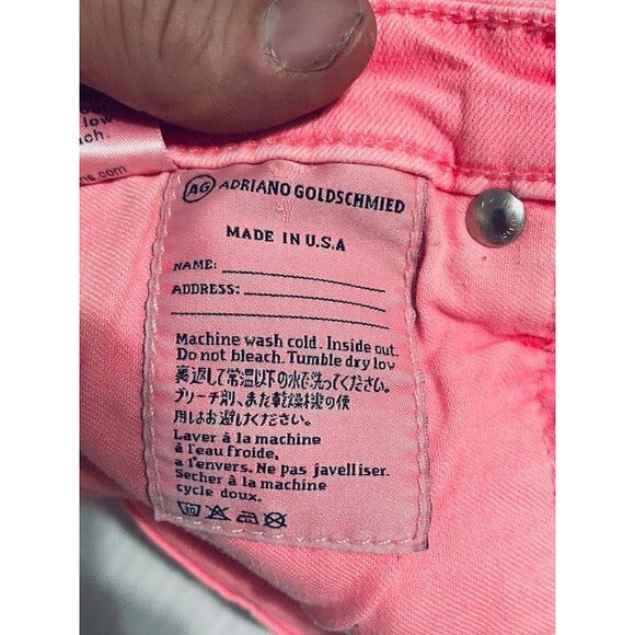 AG Adriano Goldschmied Jeans Womans 27R Pink The Stevie Ankle Slim Straight - Picture 16 of 16